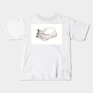 Sleeping kitten, original ink drawing Kids T-Shirt